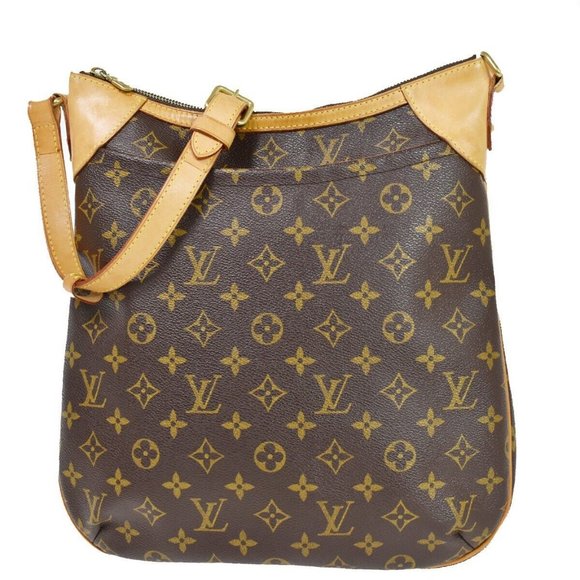 Authentic LOUIS VUITTON Odeon MM Shoulder Bag Monogram Leather Brown France - Picture 1 of 13